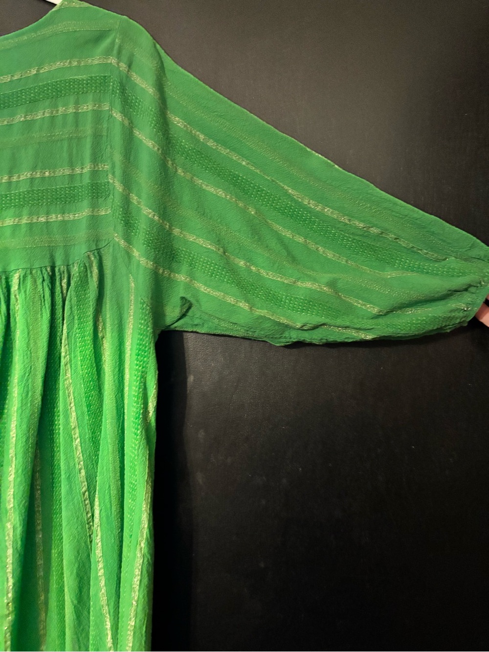 Women’s Green Stripe Long Sleeve Dress